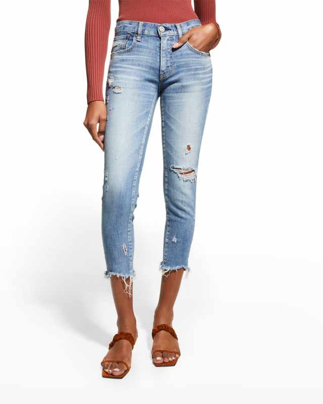 Glendale Distressed Mid Rise Skinny Jeans